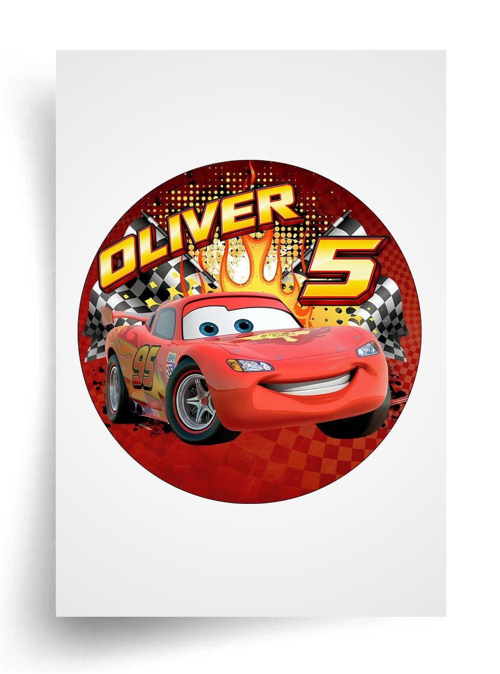 Tortenaufleger "McQueen" für essbaren Druck (Durchmesser nach Wahl)