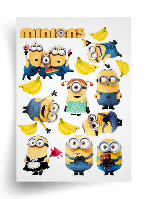 Tortenaufleger "Minions und Bananen" A4 – essbarer Druck