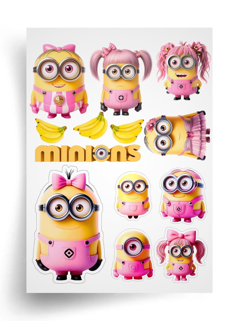 Tortenaufleger "Minions in Pink" A4 – essbarer Druck