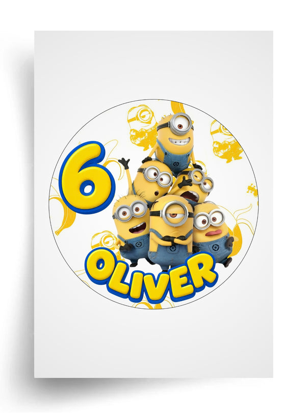 Макет "Minions / Миньоны" для пищевой печати (диаметр на выбор)