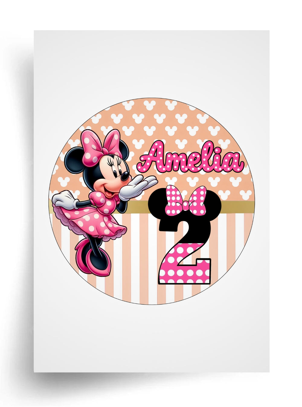 Tortenaufleger "Minnie Mouse" für essbaren Druck (Durchmesser nach Wahl)