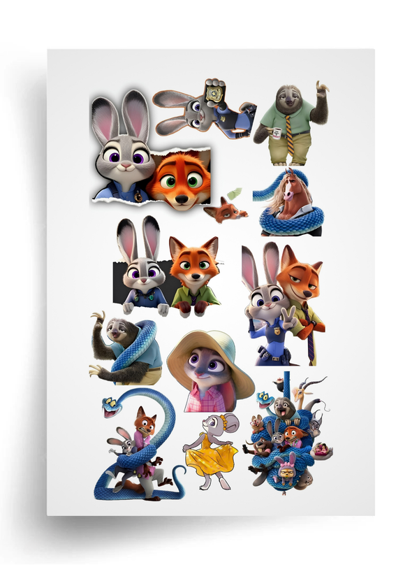 Design "Zootopia" für den Lebensmitteldruck A4