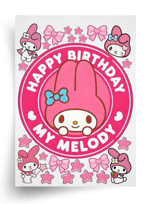 Макет "My Melody / Май Мелоді" для харчового друку (діаметр на вибір)