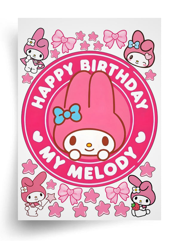 Макет "My Melody / Май Мелоді" для харчового друку (діаметр на вибір)