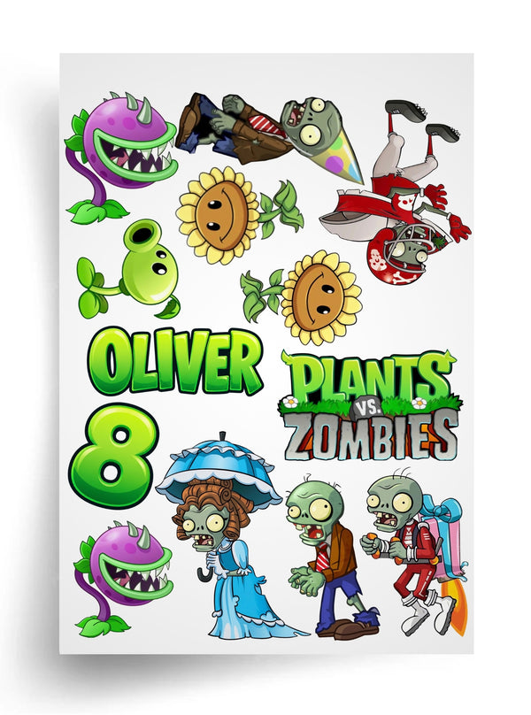 Tortenaufleger "Plants vs. Zombies" A4 – essbarer Druck