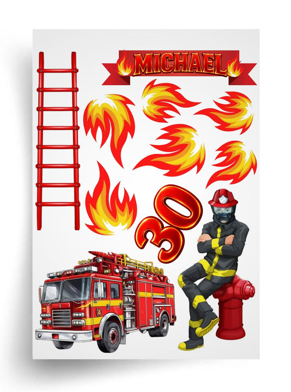 Tortenaufleger "Feuerwehrmann" A4 – essbarer Druck