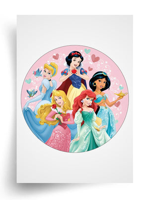 Tortenaufleger "Disney Princess / Disney Prinzessinnen" (Durchmesser nach Wahl)