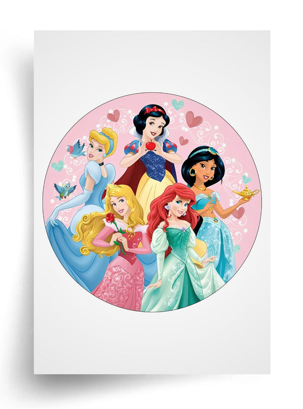 Tortenaufleger "Disney Princess / Disney Prinzessinnen" (Durchmesser nach Wahl)