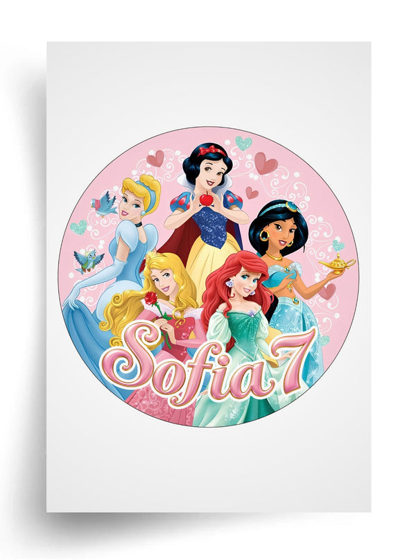 Tortenaufleger "Disney Princess / Disney Prinzessinnen" (Durchmesser nach Wahl)