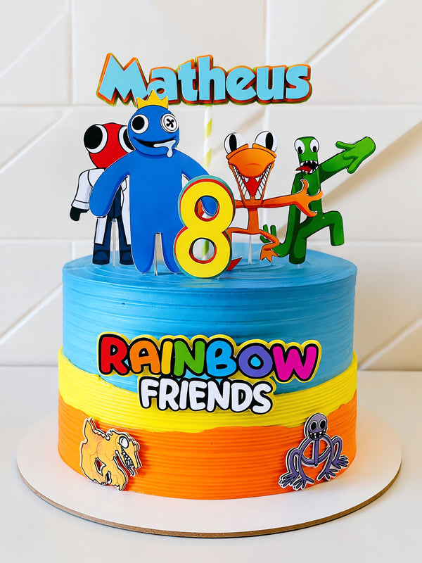 Tortenaufleger "Rainbow Friends" A4 – essbarer Druck