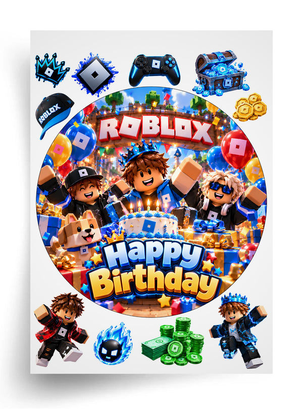 Макет "Roblox / Роблокс" для харчового друку (діаметр на вибір)