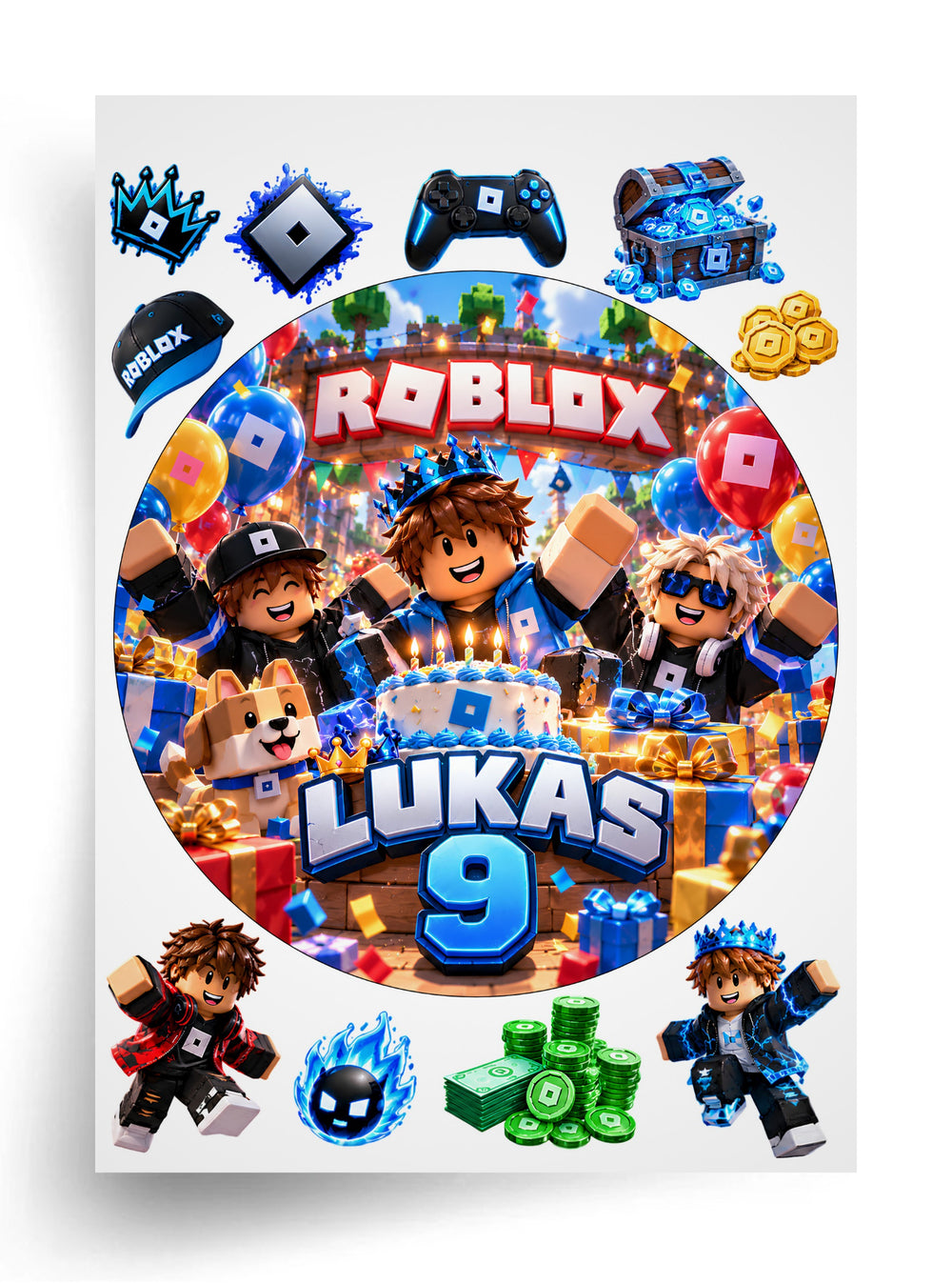 Макет "Roblox / Роблокс" для харчового друку (діаметр на вибір)