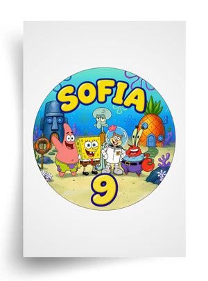 Tortenaufleger "SpongeBob" (Durchmesser nach Wahl)