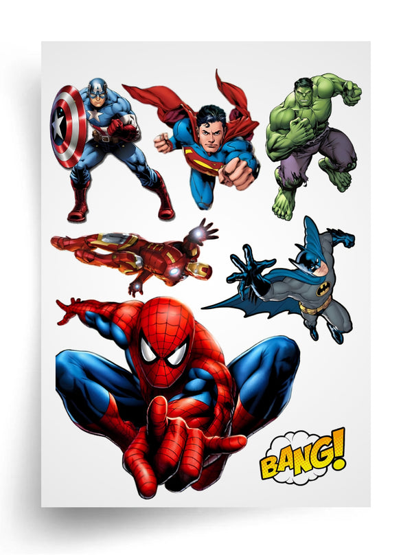 Tortenaufleger "Superhelden / Superheroes" für essbaren Druck A4