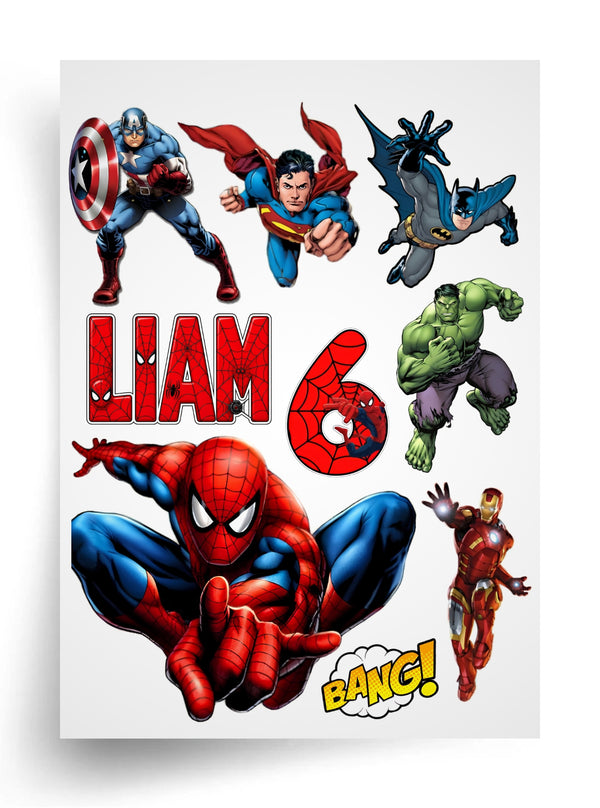 Tortenaufleger "Superhelden / Superheroes" für essbaren Druck A4