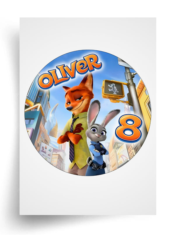 Макет "Zootopia / Зверополис" для пищевой печати (диаметр на выбор)
