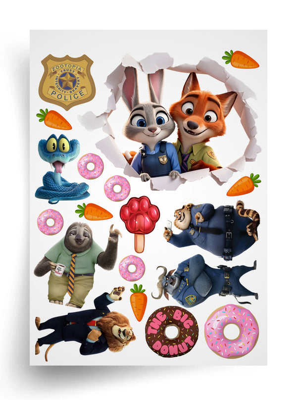 Tortenaufleger "Zoomania / Zootopia" für essbaren Druck A4