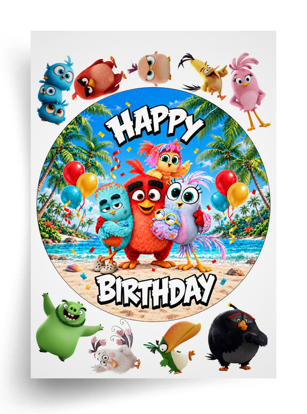Макет "Angry Birds / Энгри Бердс" для пищевой печати (диаметр на выбор)