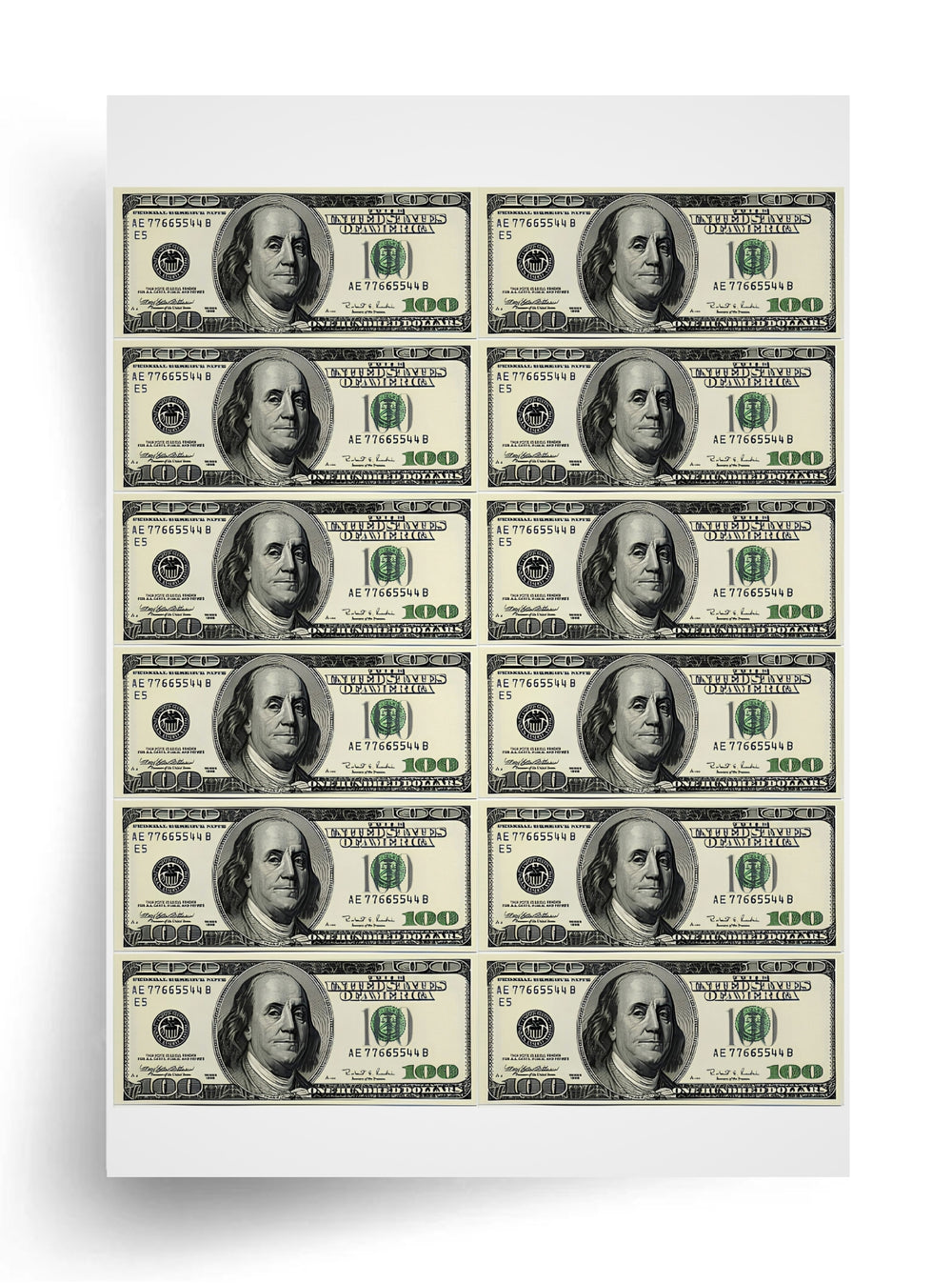 Tortenaufleger "100 Dollar" A4 – essbarer Druck
