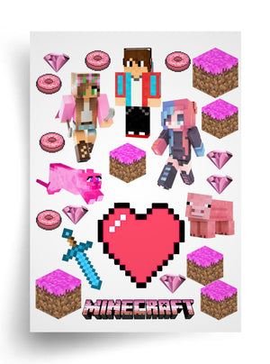 Tortenaufleger "Minecraft für Mädchen" A4 – essbarer Druck