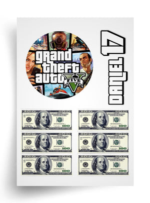Tortenaufleger "GTA 5" A4 – essbarer Druck