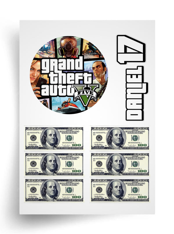 Tortenaufleger "GTA 5" A4 – essbarer Druck