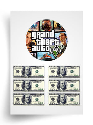 Tortenaufleger "GTA 5" A4 – essbarer Druck