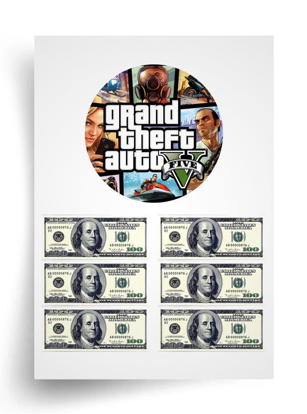 Tortenaufleger "GTA 5" A4 – essbarer Druck