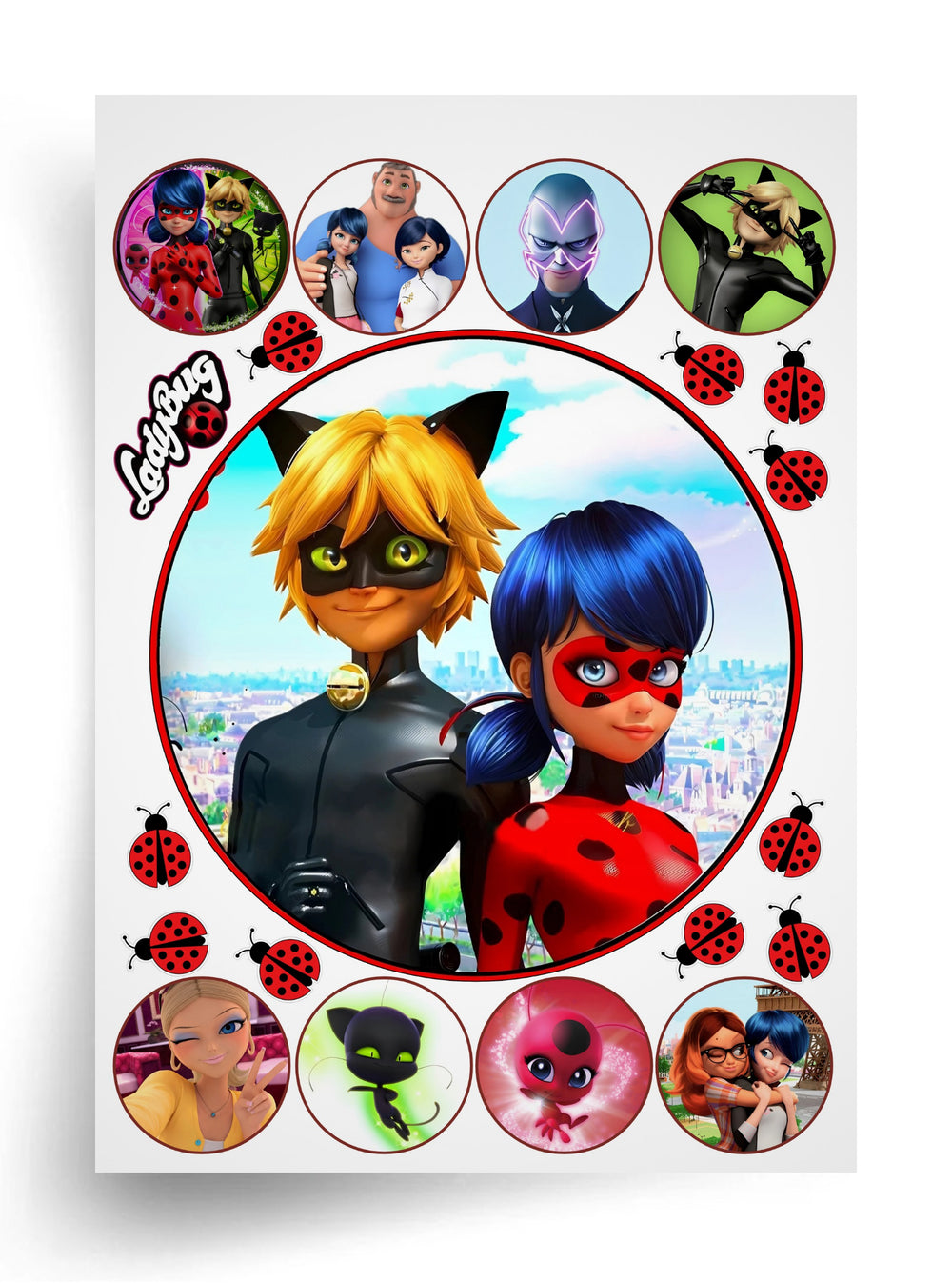 Tortenaufleger "Ladybug und Cat Noir" für essbaren Druck