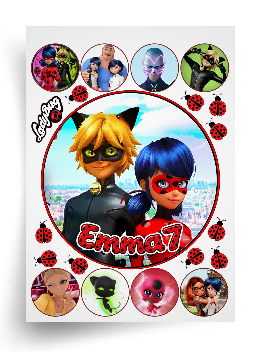 Tortenaufleger "Ladybug und Cat Noir" für essbaren Druck