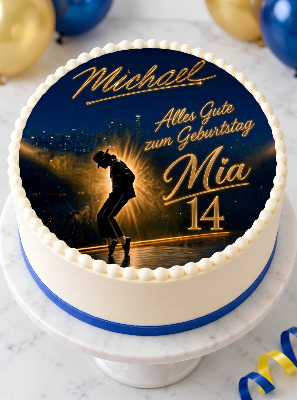 Макет "Michael Jackson / Майкл Джексон" для харчового друку (діаметр на вибір)