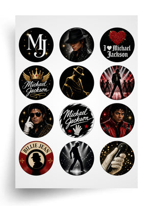 Макет "Michael Jackson / Майкл Джексон в кружочках" для пищевой печати A4