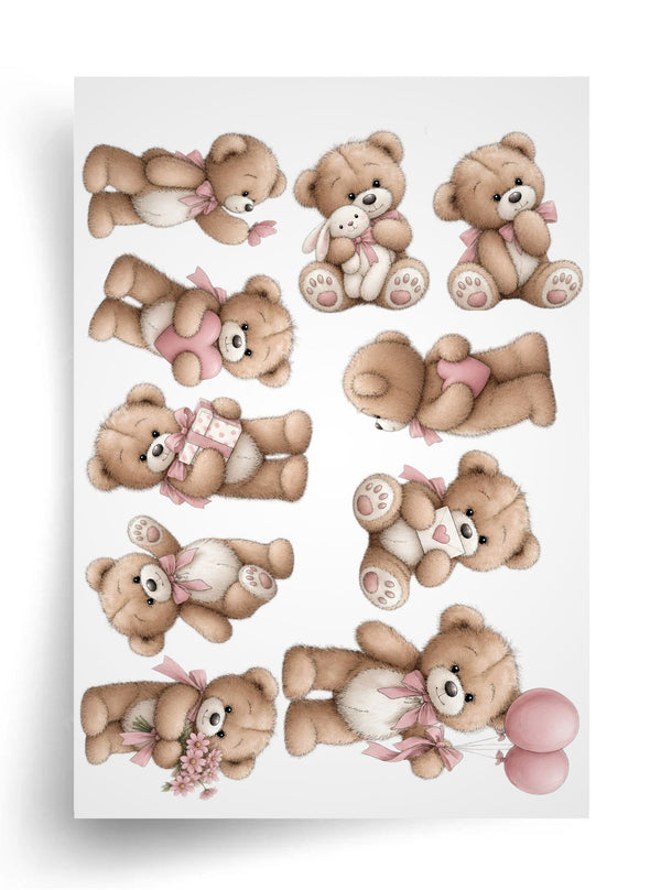 Tortenaufleger "Teddybären" A4 – essbarer Druck