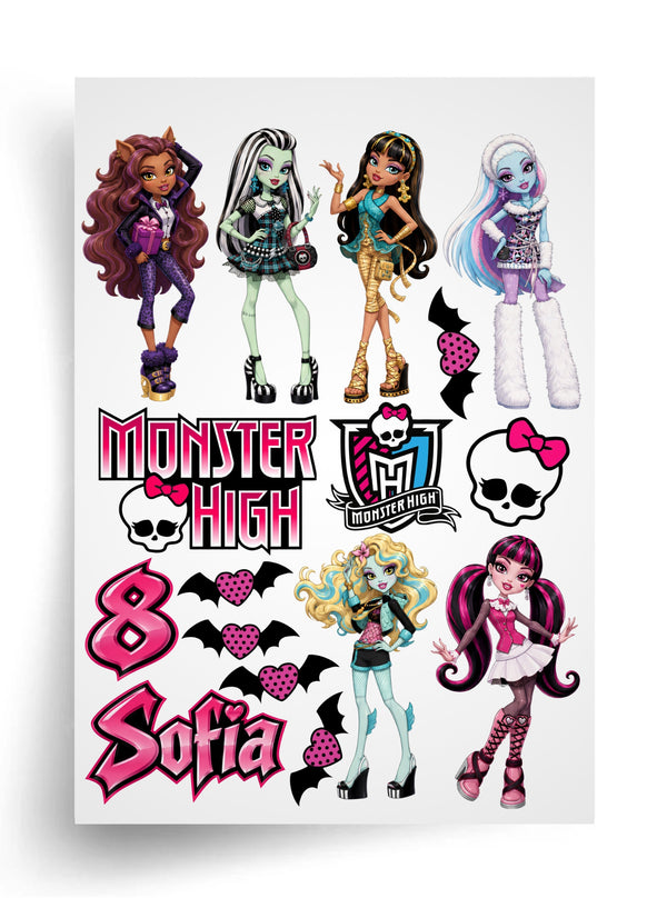 Макет "Monster High/Монстер-Хай" для харчового друку A4