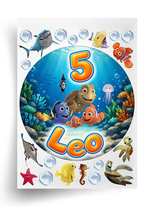 Макет "В поисках Немо / Finding Nemo" для пищевой печати (диаметр на выбор)