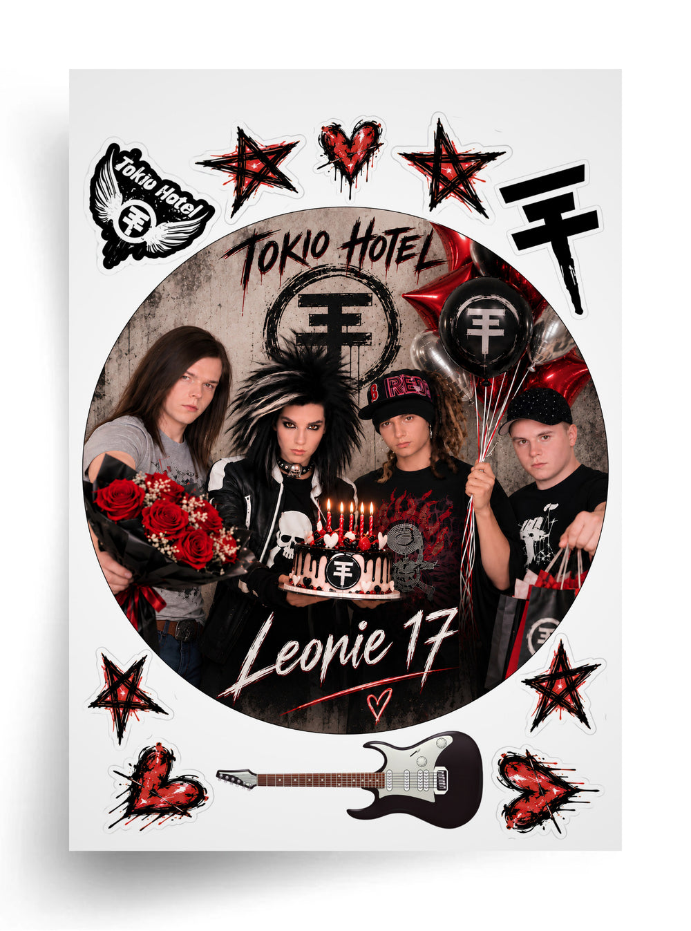 Tortenaufleger "Tokio Hotel" für essbaren Druck (Durchmesser nach Wahl)