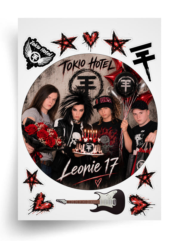 Tortenaufleger "Tokio Hotel" für essbaren Druck (Durchmesser nach Wahl)