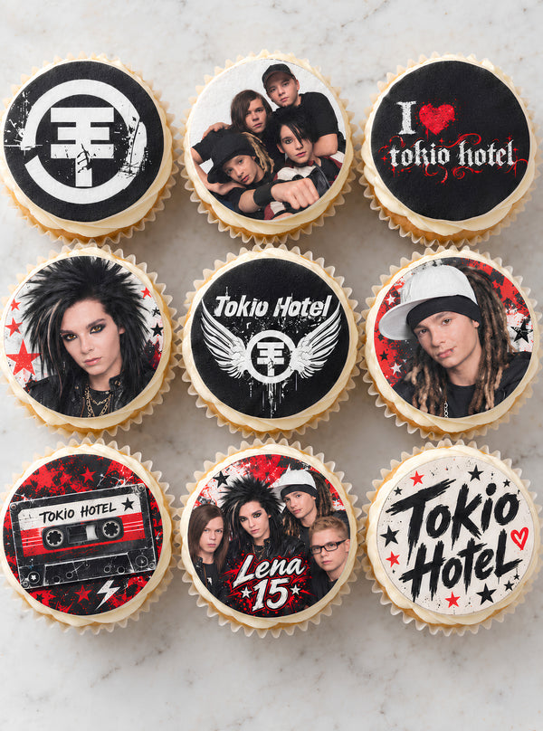 Maffinaufleger "Tokio Hotel" für Cupcakes A4 – essbarer Druck