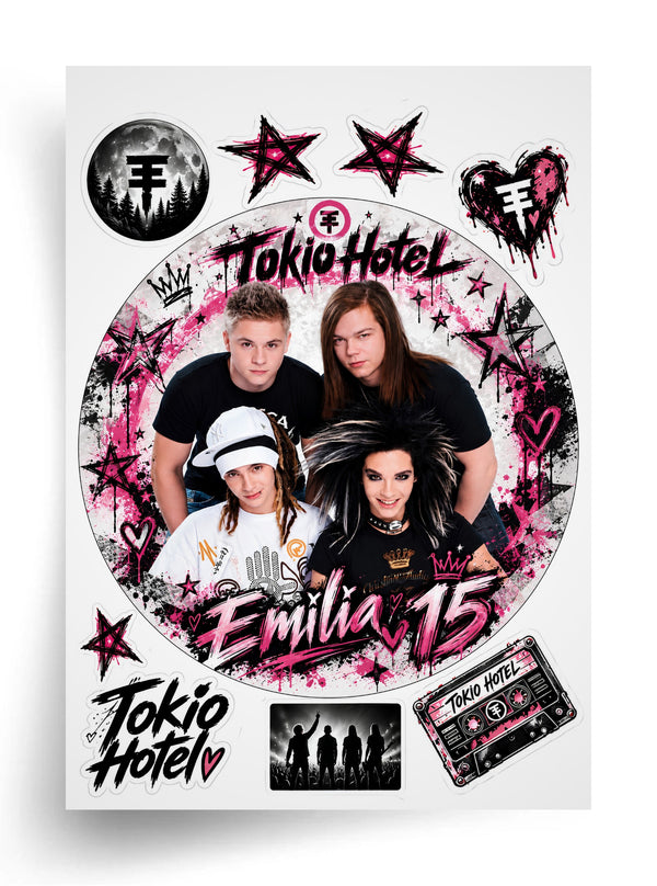 Tortenaufleger "Tokio Hotel" für essbaren Druck (Durchmesser nach Wahl)