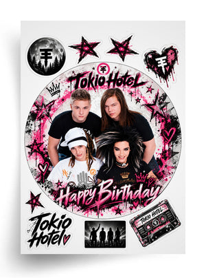 Tortenaufleger "Tokio Hotel" für essbaren Druck (Durchmesser nach Wahl)