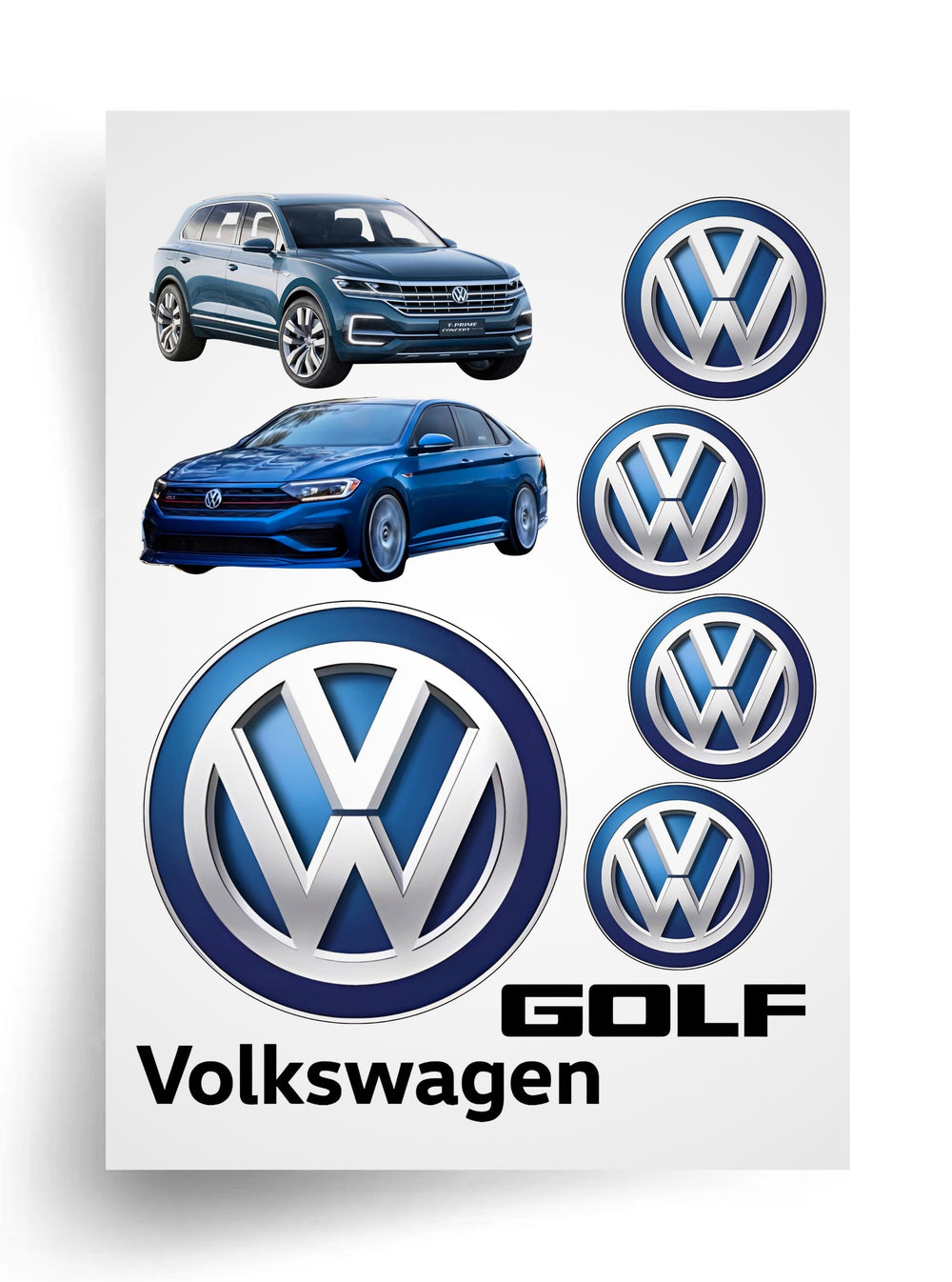 Tortenaufleger "Volkswagen GOLF" A4 – essbarer Druck