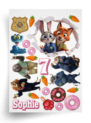 Tortenaufleger "Zoomania / Zootopia" für essbaren Druck A4